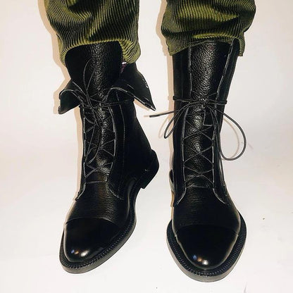 Urielle - Luxe High-Heeled Boots - Black