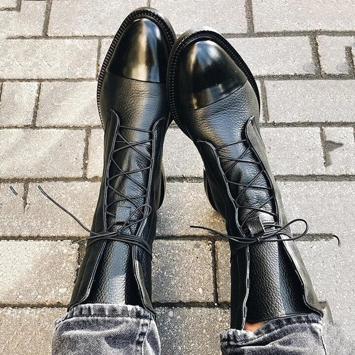 Urielle - Luxe High-Heeled Boots - Black