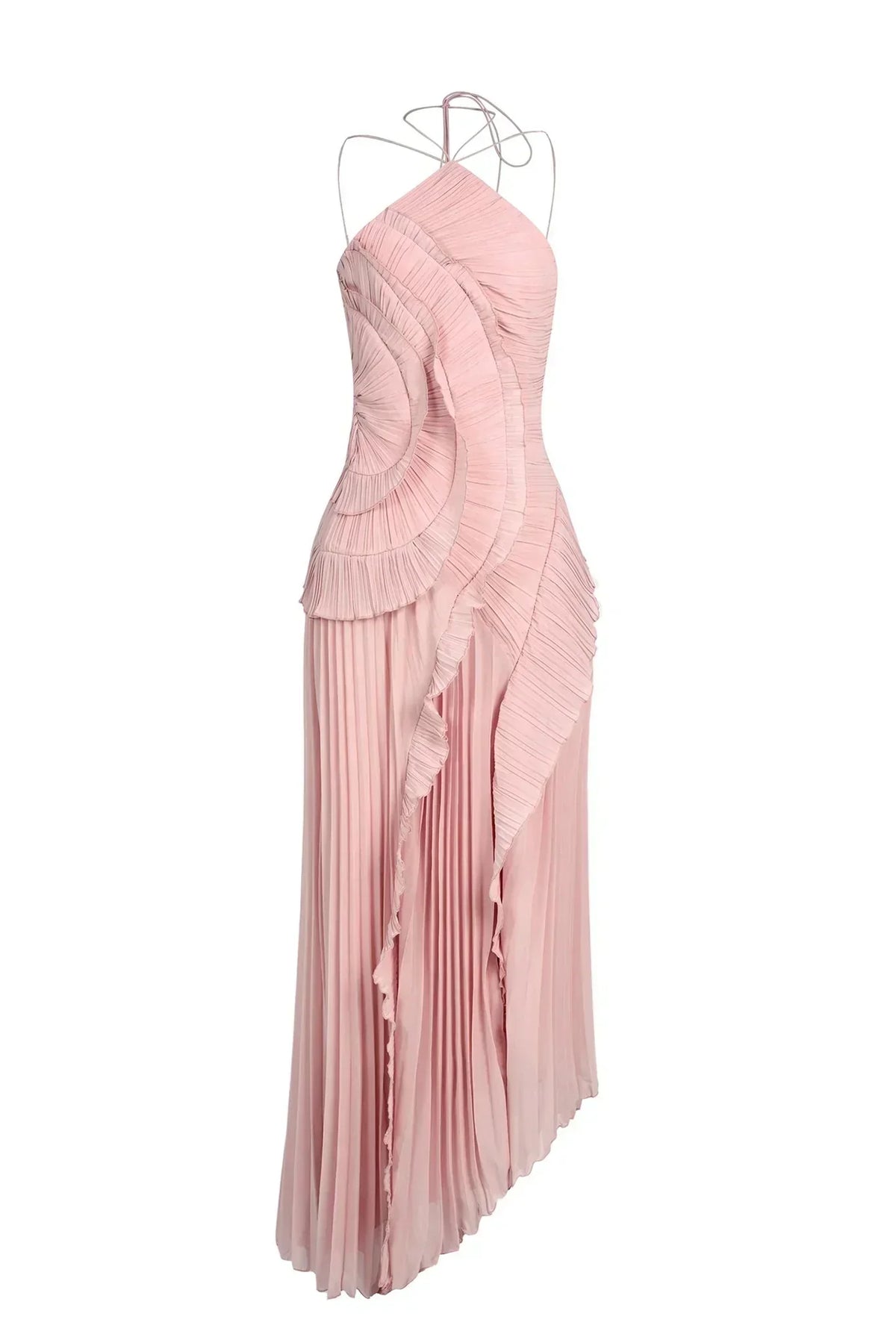 Sancia - Ruffle Pleated Midi Dress - Lavender