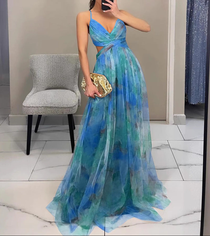 Nalina - Flowy Floral Maxi Dress - Green