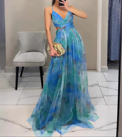 Nalina - Flowy Floral Maxi Dress - Green