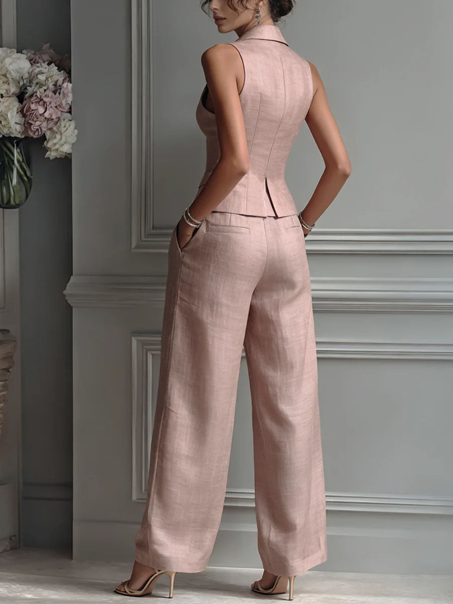 Ismira - Lightweight Two-Piece Set - Pink