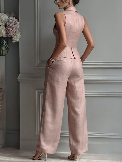 Ismira - Lightweight Two-Piece Set - Pink