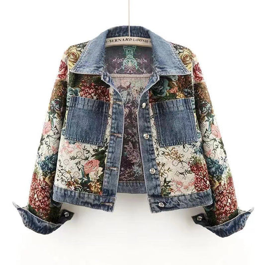 Serenin - Premium Cropped Jacket - Denim Blue