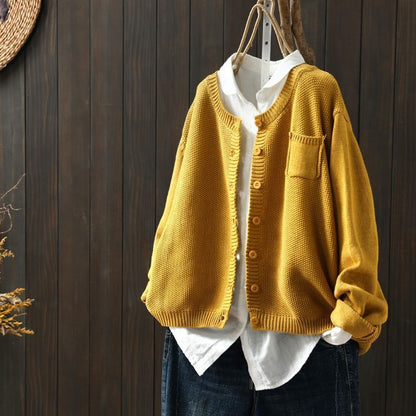 Noreah - Stylish Casual Cardigan - Earth Yellow