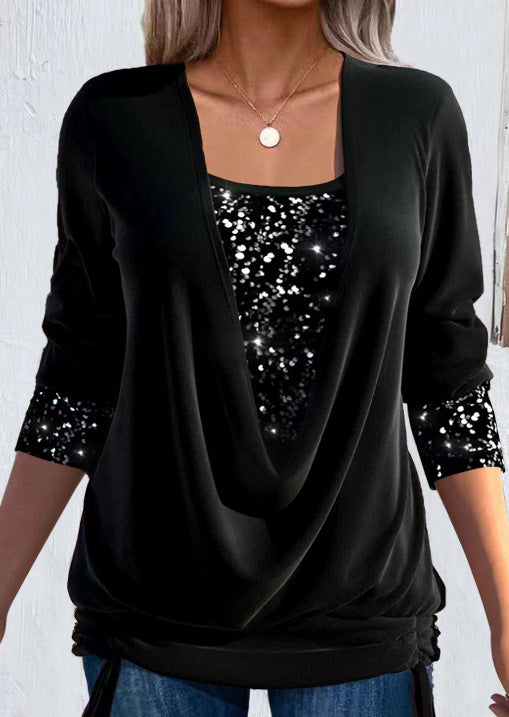 Ariellea - Soft-Touch Draped Blouse - Beige