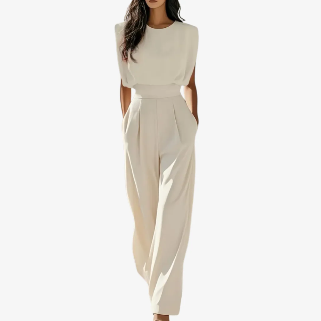 Sybella - Soft-Touch Jumpsuit - Beige