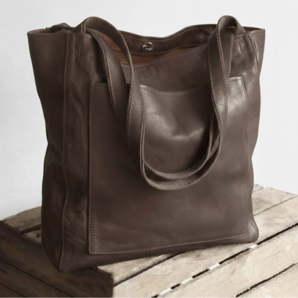 Selira - Structured Crossbody Bag - Dark Brown