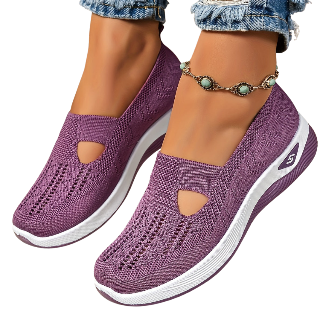 Yalia - Cushioned Walking Shoes - Purple