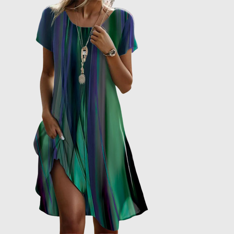 Xylira - Airy Gradient Midi Dress - Multi-coloured