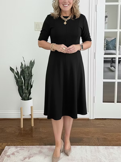 Ivanelle - Soft-Touch Midi Dress - Navy Blue