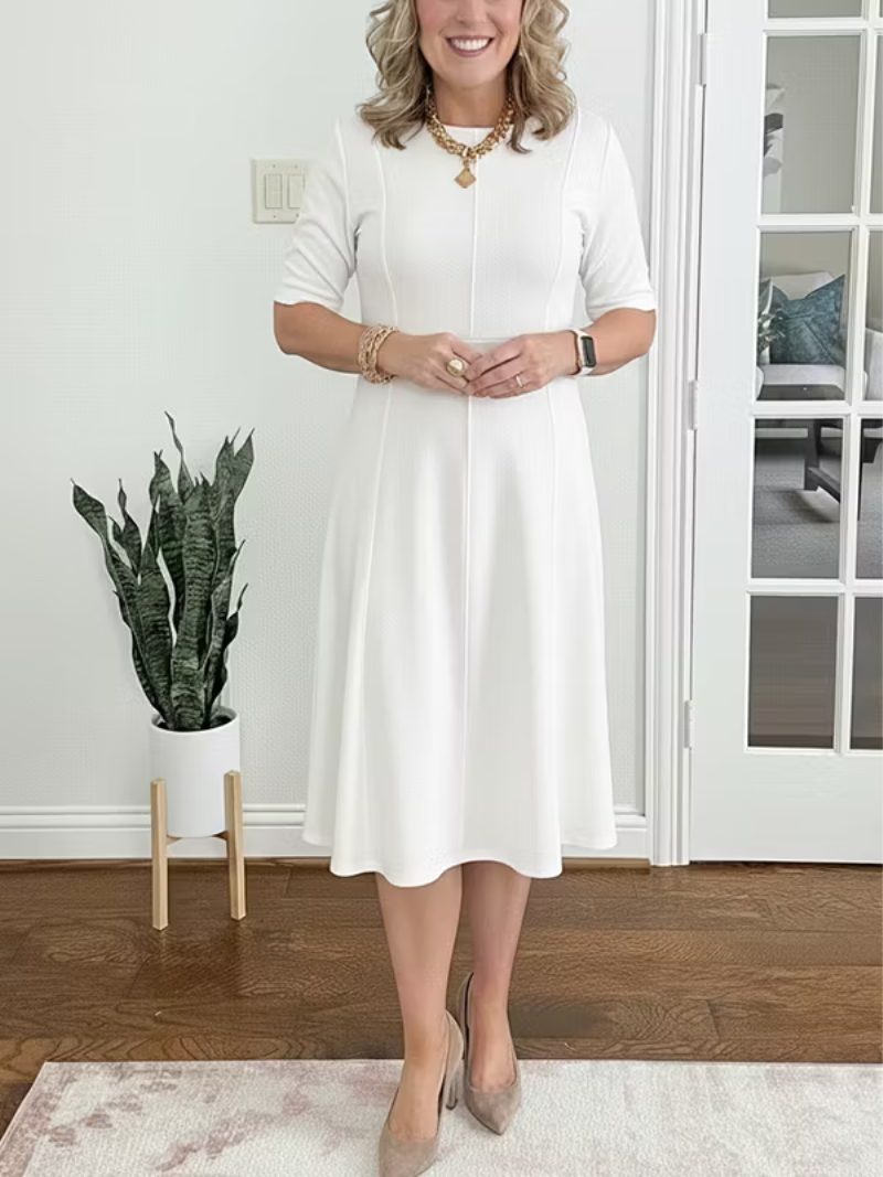 Ivanelle - Soft-Touch Midi Dress - Navy Blue