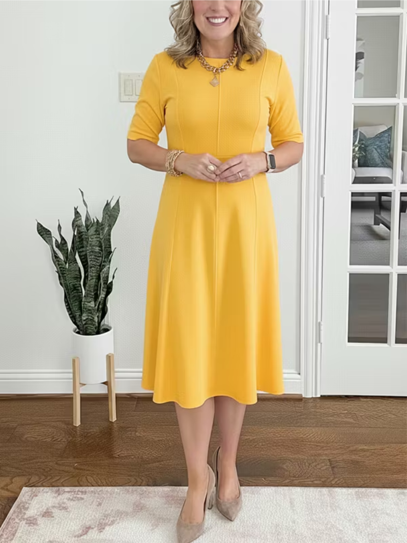Ivanelle - Soft-Touch Midi Dress - Navy Blue