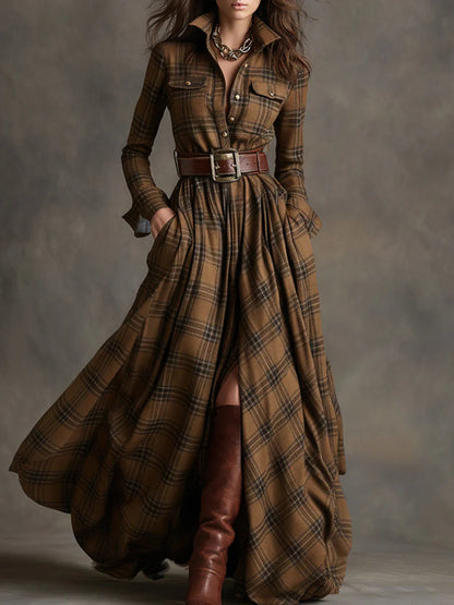 Tanith - Soft-Touch Maxi Dress - Rust Brown
