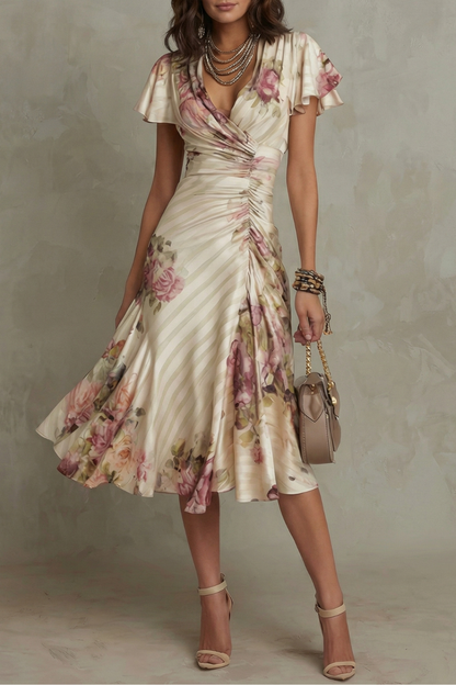 Jessamine - Luxe Wrap Midi Dress - Ivory