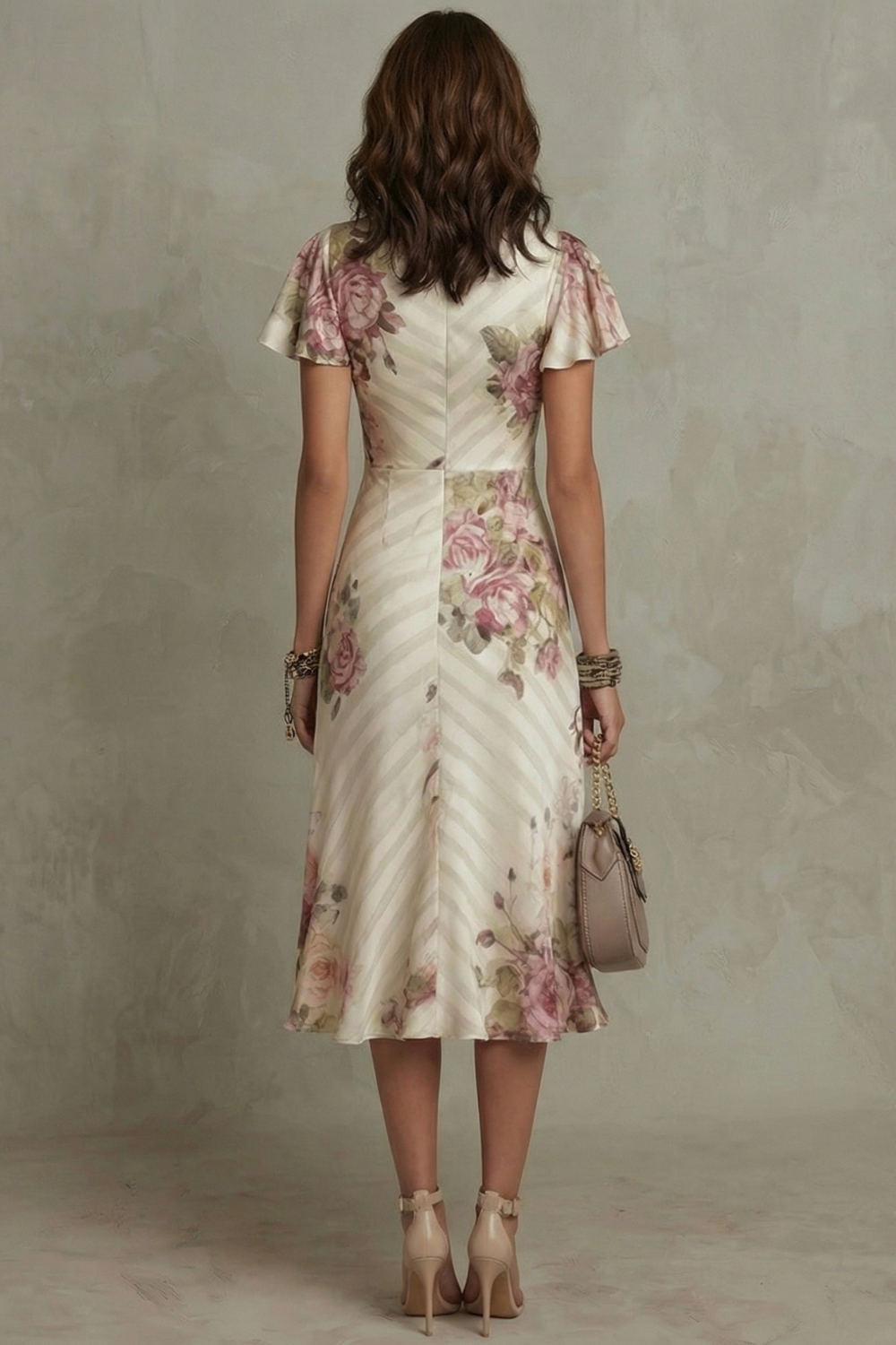 Jessamine - Luxe Wrap Midi Dress - Ivory