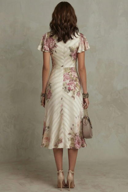 Jessamine - Luxe Wrap Midi Dress - Ivory