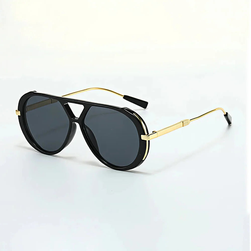 Cosette - Sleek Aviator Sunglasses - Black
