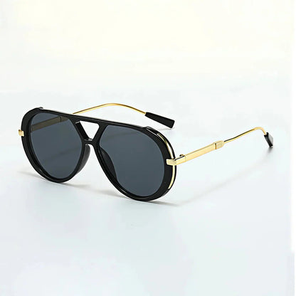 Cosette - Sleek Aviator Sunglasses - Black