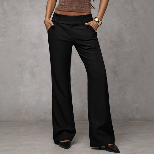 Heliora - Structured Tailored Trousers - Black
