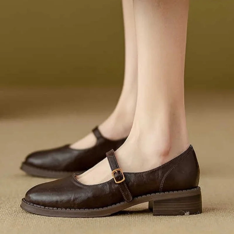 Arlet - Polished Mary Jane Shoes - Brown