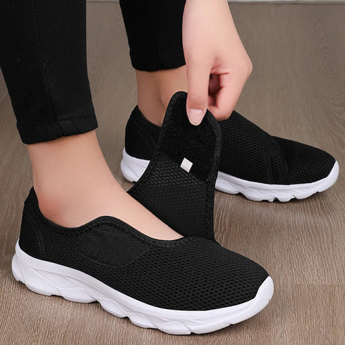 Eudora - Cushioned Comfort Walking Shoes - Black