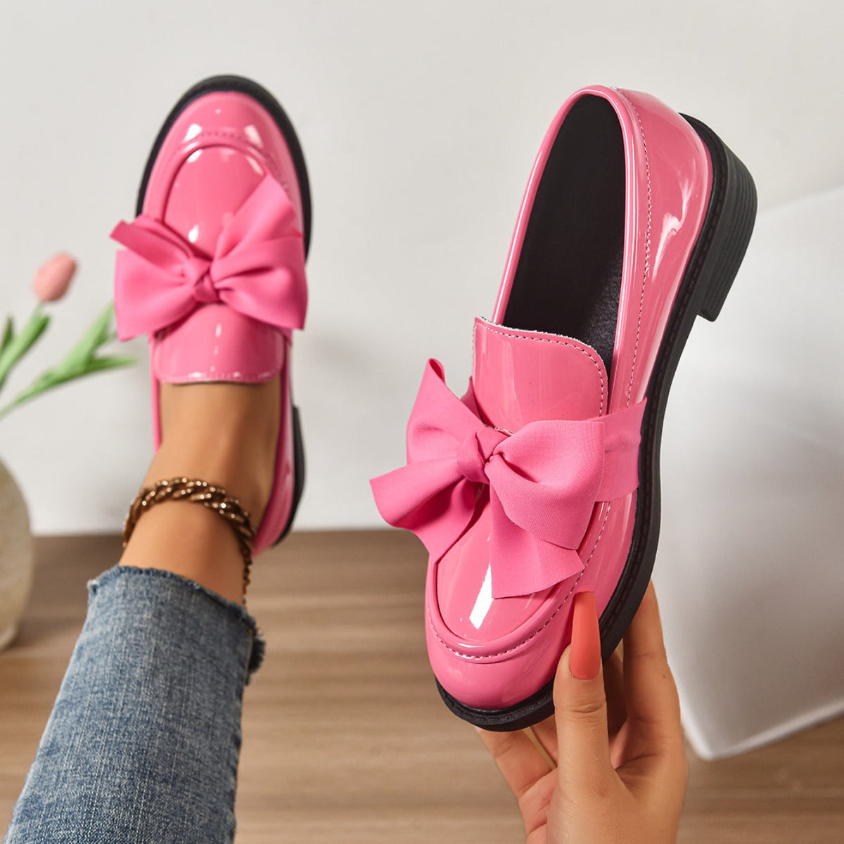 Wisterique - High-Gloss Platform Loafers - Brown