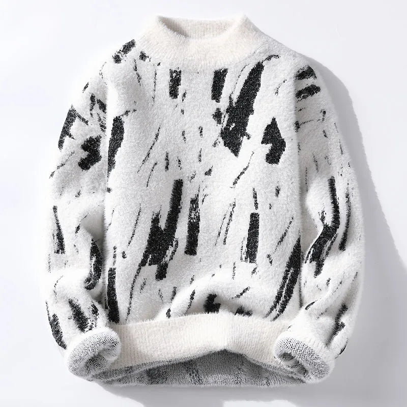 Zarevia - Soft-Touch Half Roll-Neck Sweater - White