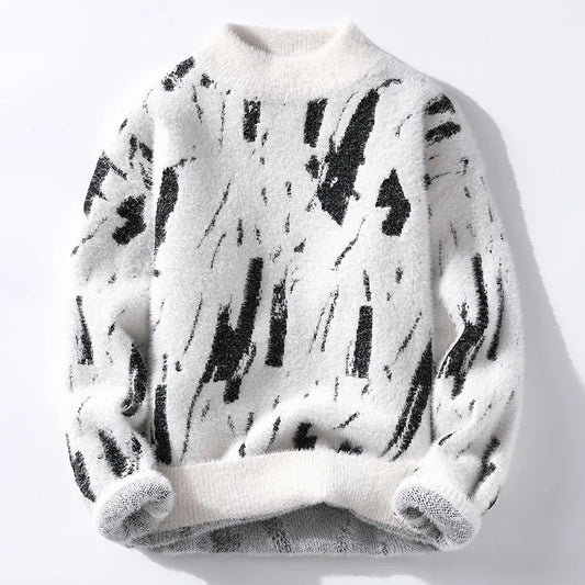 Zarevia - Soft-Touch Half Roll-Neck Sweater - White
