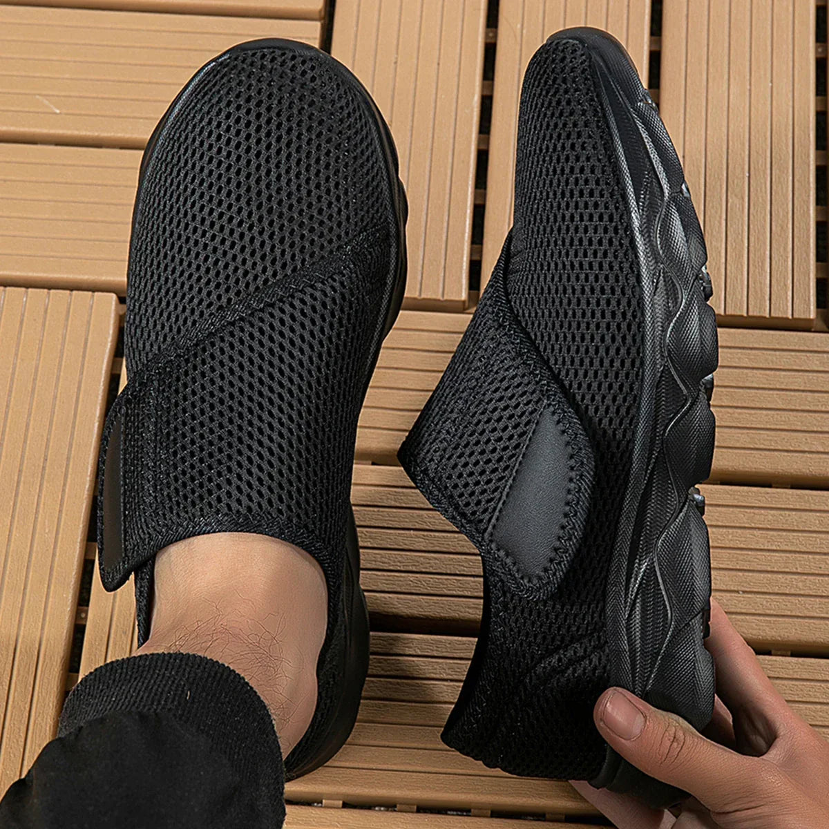 Eudora - Cushioned Comfort Walking Shoes - Black