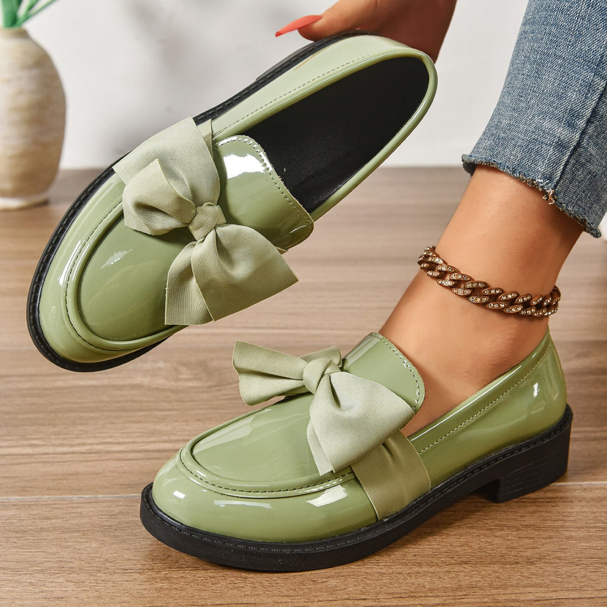 Wisterique - High-Gloss Platform Loafers - Brown