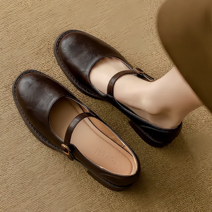 Arlet - Polished Mary Jane Shoes - Brown