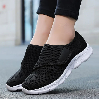 Eudora - Cushioned Comfort Walking Shoes - Black