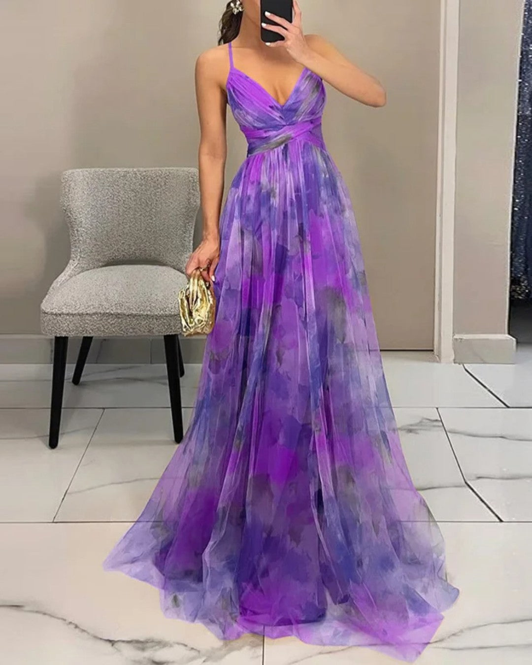 Nalina - Flowy Floral Maxi Dress - Green