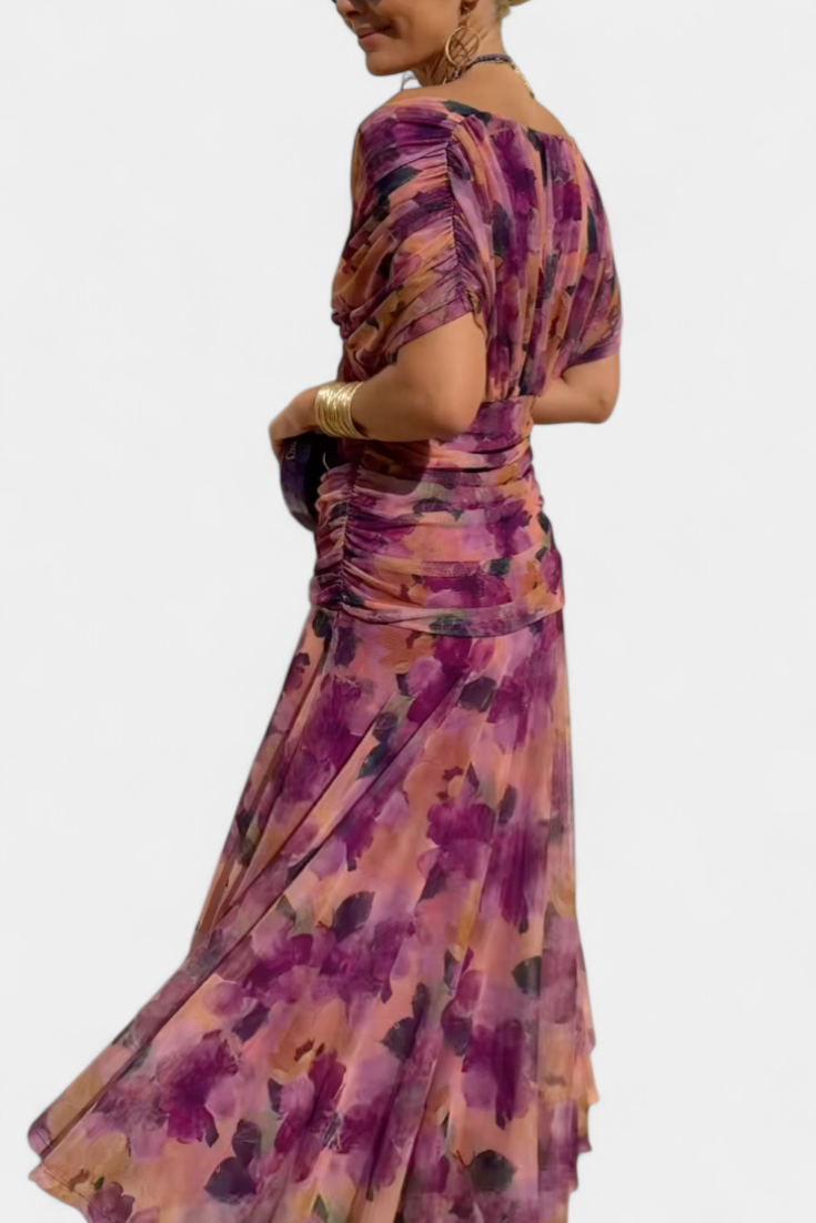 Tamsyn - Soft-Touch Floral Maxi Dress - Blue