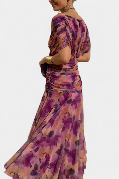 Tamsyn - Soft-Touch Floral Maxi Dress - Blue