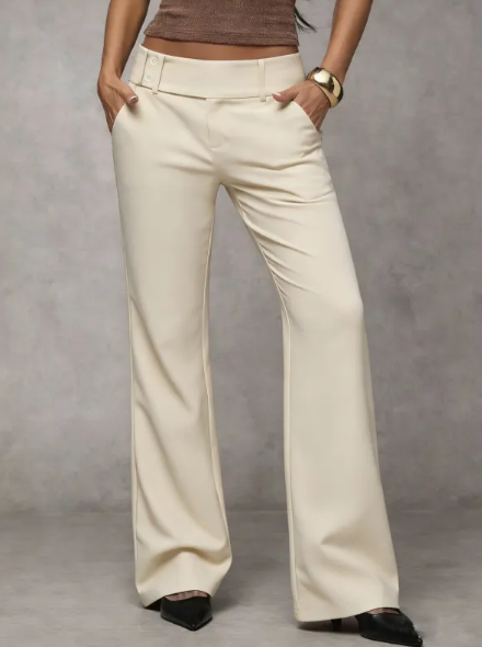 Elowra - Tailored Flared Suit Trousers - Dark grey