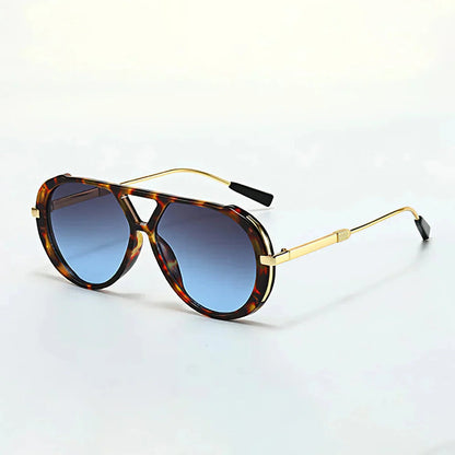 Cosette - Sleek Aviator Sunglasses - Brown