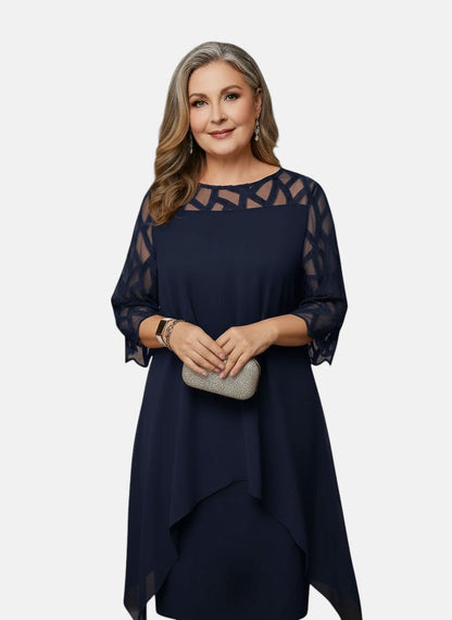 Amelia - Soft-Touch Midi Dress - Blue