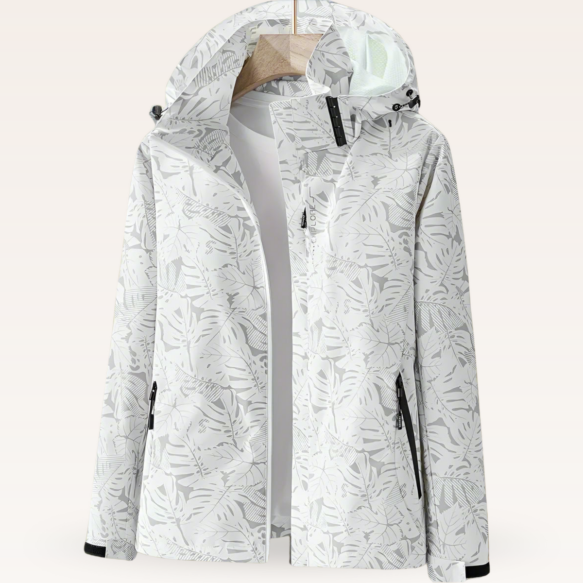 Isela - Breathable Water-Repellent Hooded Jacket - White