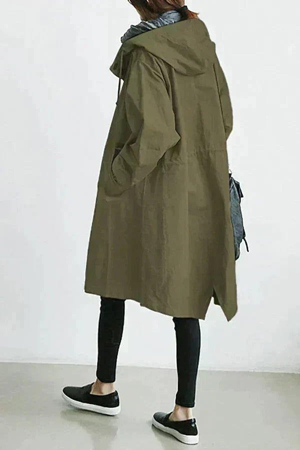 Lyonesse - Water-Resistant Oversized Trench Coat - Light Grey