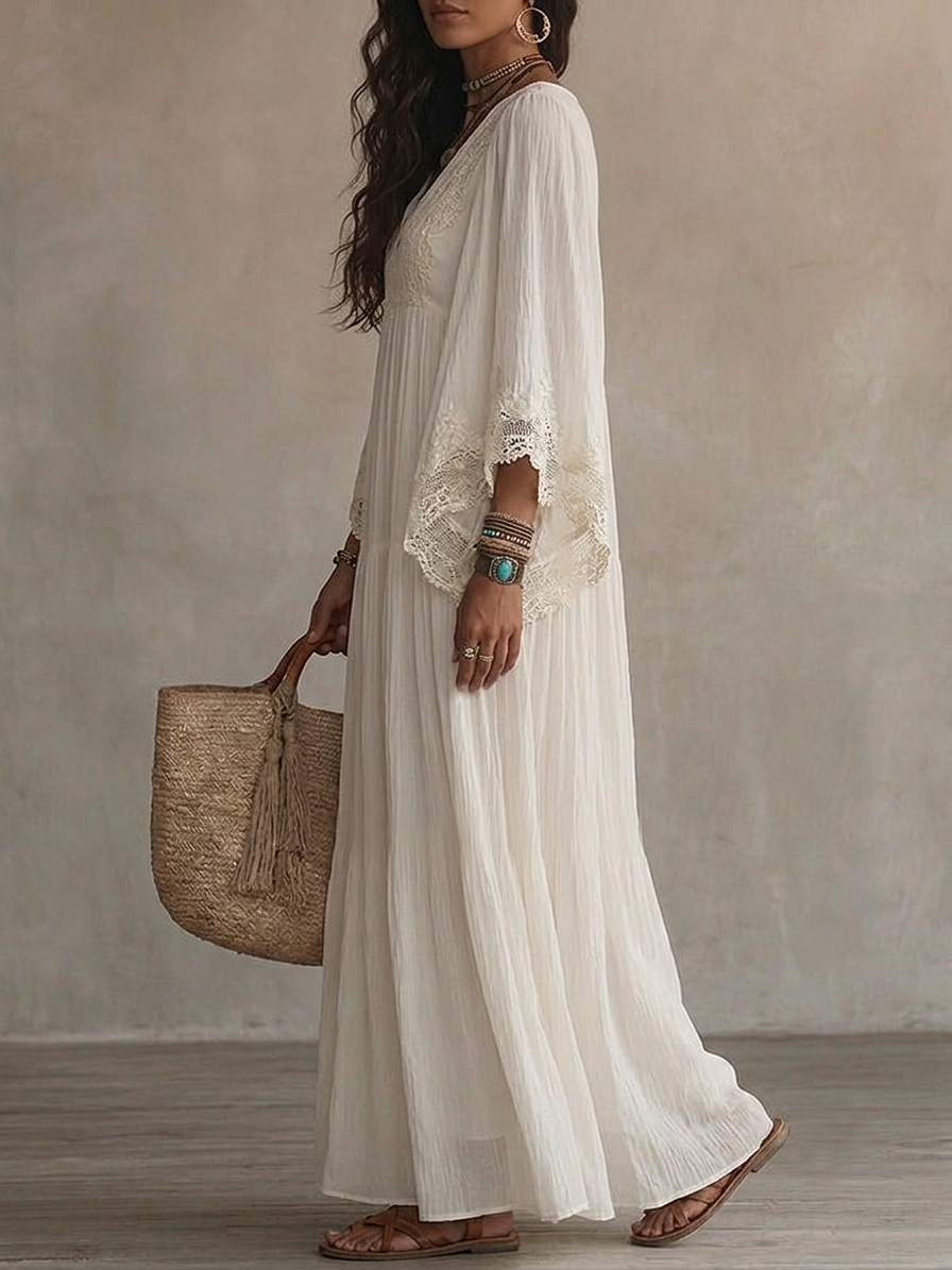 Annelis - Ethereal Maxi Dress - White