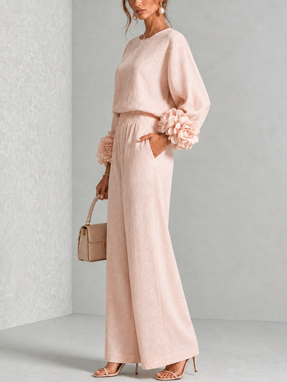 Alouenne - Airy Linen Two-Piece Set - Floral