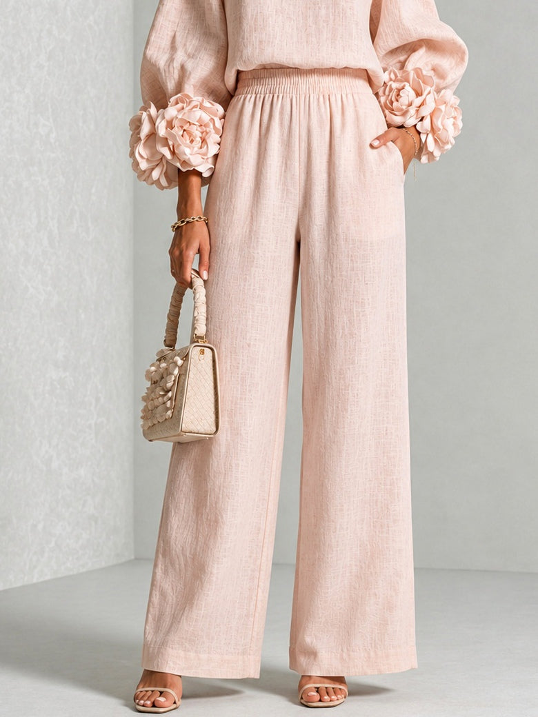 Alouenne - Airy Linen Two-Piece Set - Floral