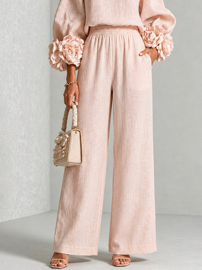 Alouenne - Airy Linen Two-Piece Set - Floral