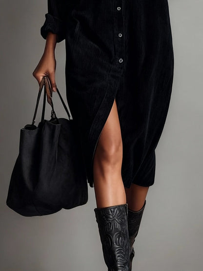 Adara - Soft-Touch Midi Dress - Brown