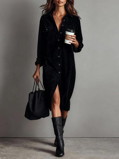 Adara - Soft-Touch Midi Dress - Brown
