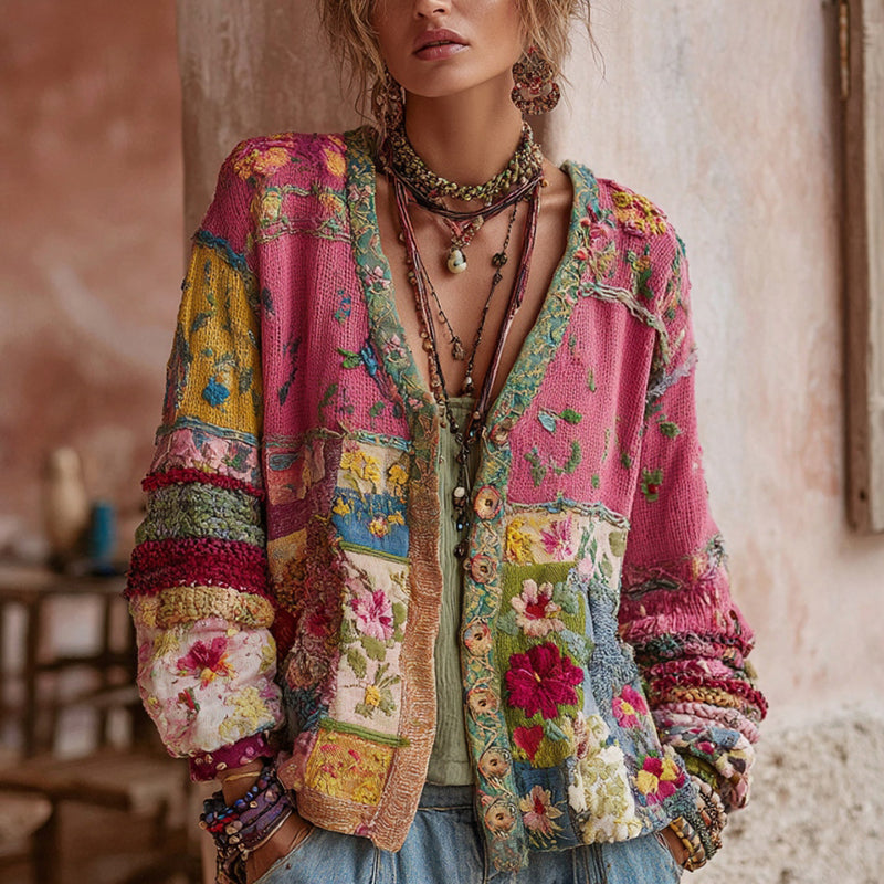 Galissa - Soft-Touch V-Neck Cardigan - Pink