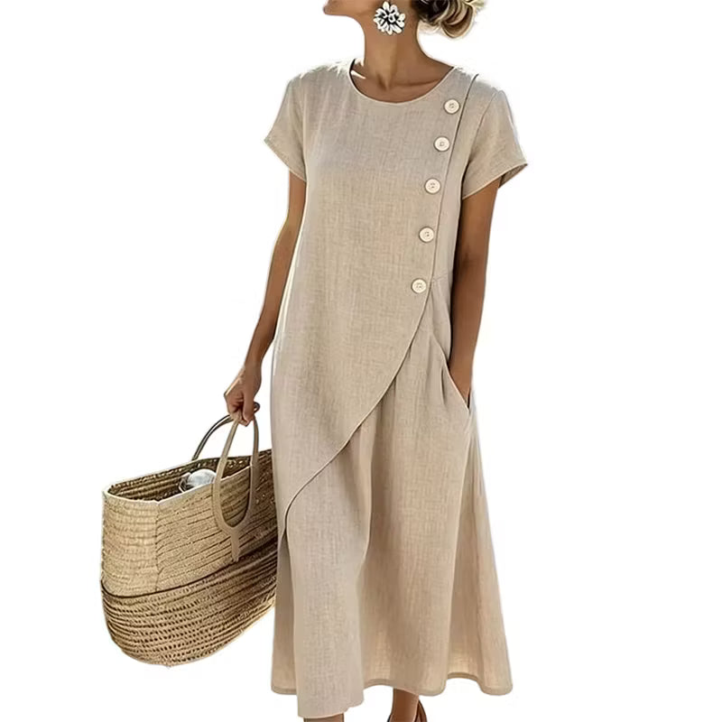 Hestelle - Refined Summer Dress - Blue