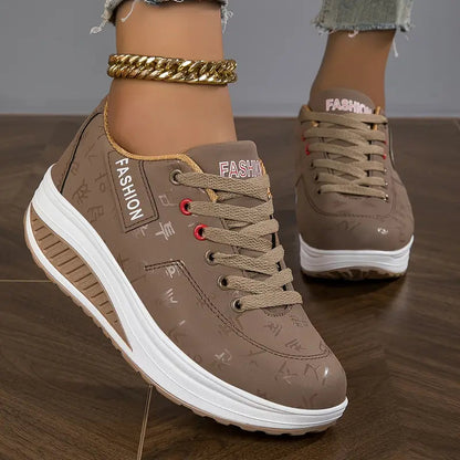 Qira - Platform Lace-Up Sneakers - White